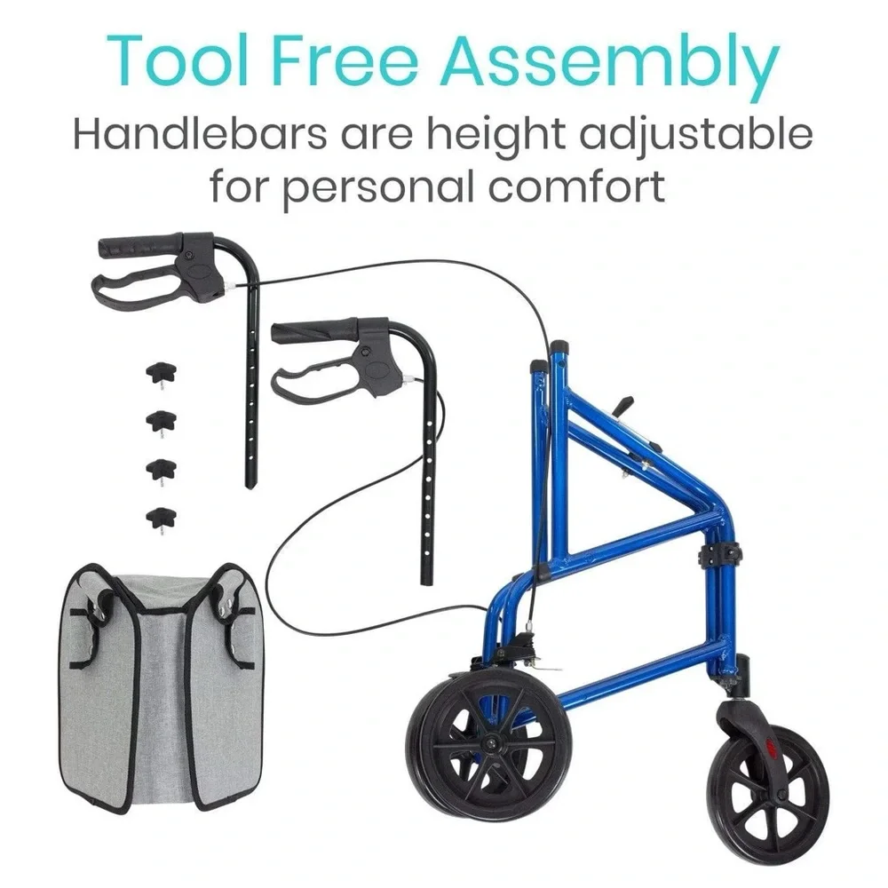 Vive Health Tri-Rollator – Lightweight, Foldable 3-Wheel Mobility Aid - Picture 4 of 4